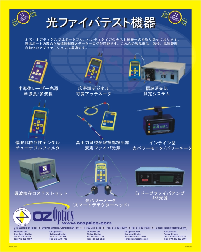 Product Advertisements OZ Optics Ltd.